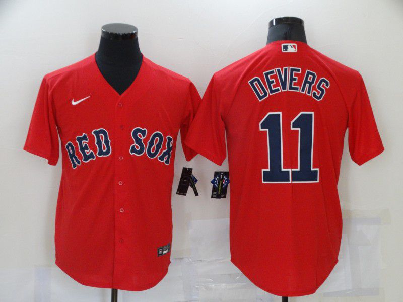 Men Boston Red Sox #11 Devers Red Game 2021 Nike MLB Jersey